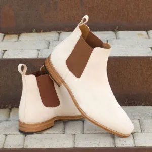Chelsea Boot Classic-Kid Suede, White-Wholesale