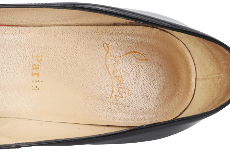 CHRISTIAN LOUBOUTIN PIGALLE FOLLIES BLACK PATENT LEATHER HEELS 41