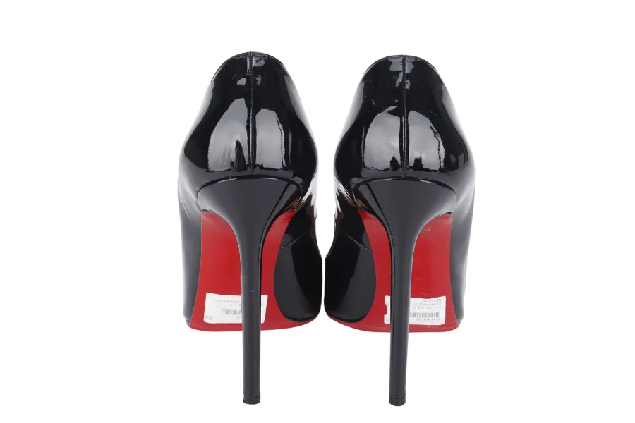 CHRISTIAN LOUBOUTIN PIGALLE FOLLIES BLACK PATENT LEATHER HEELS 41
