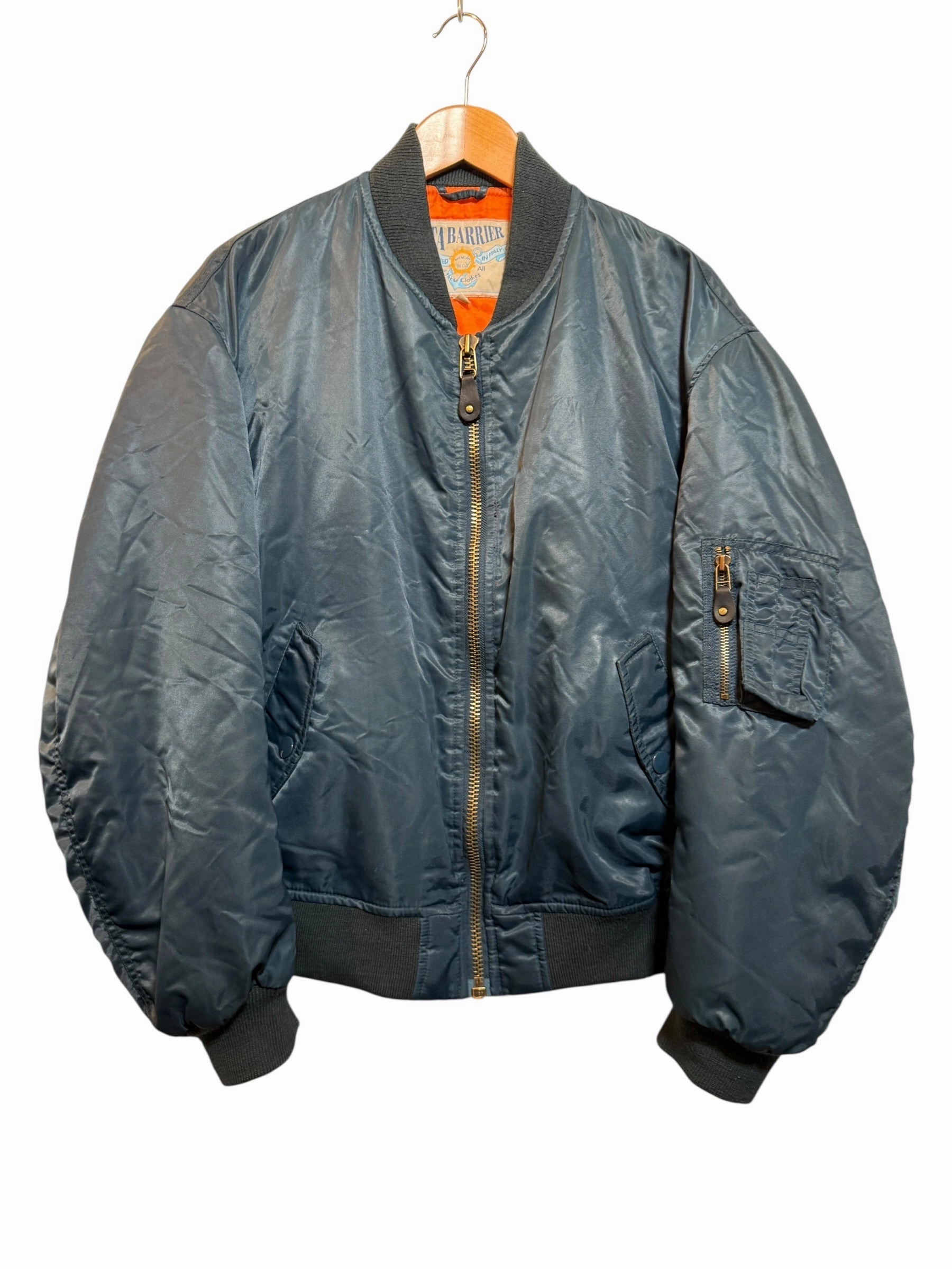 Soft Touch Interior Warm Layer Sea Barrier Mens Navy Bomber Jacket (Size M)
