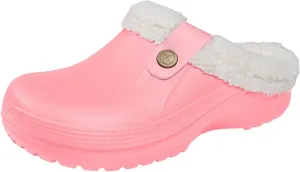 Clog Slippers for Women Lined Croc Memory Foam Warm Garden Shoes Slippers Winter Waterproof Indoor Outdoor Shoes