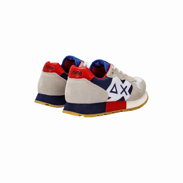 Sun68 sneakers da ragazzo Jaki Tricolors Teen Z33312T 0107 bianco-navy blue Carbon Fiber Reinforcement
