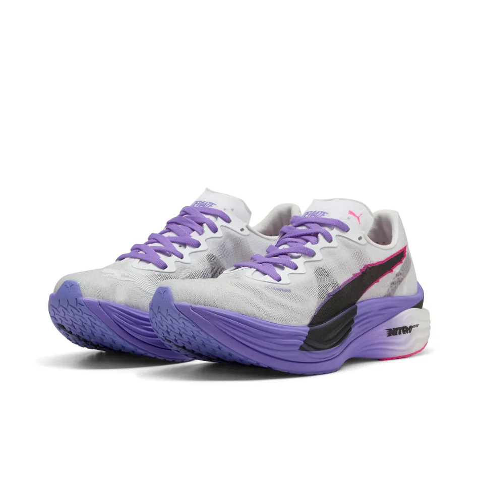 PUMA Women's Deviate NITRO Elite 3 DIGITOKYO Running Shoes in PUMA White/Dark Amethyst AW25 Moisture Wicking Interior