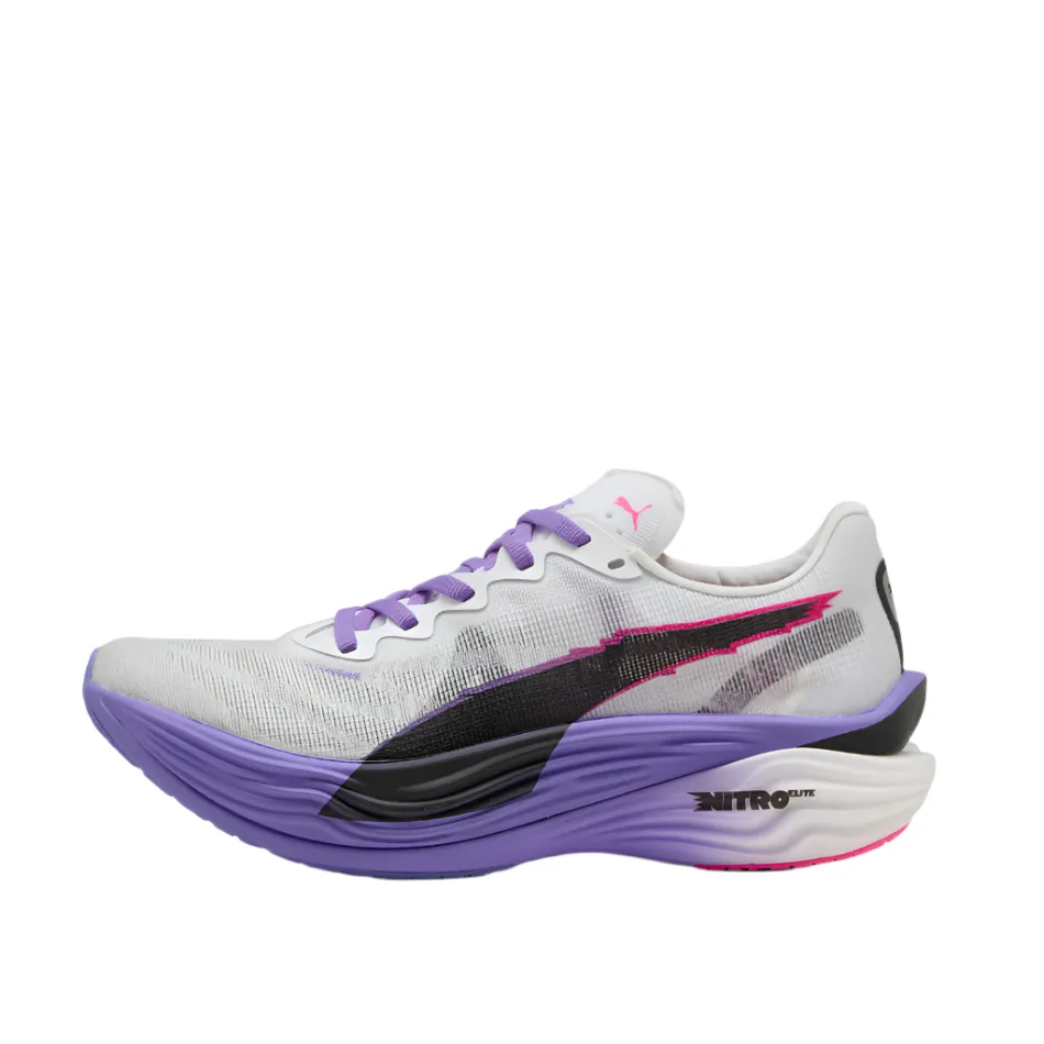 PUMA Women's Deviate NITRO Elite 3 DIGITOKYO Running Shoes in PUMA White/Dark Amethyst AW25 Elastic Everyday Gear
