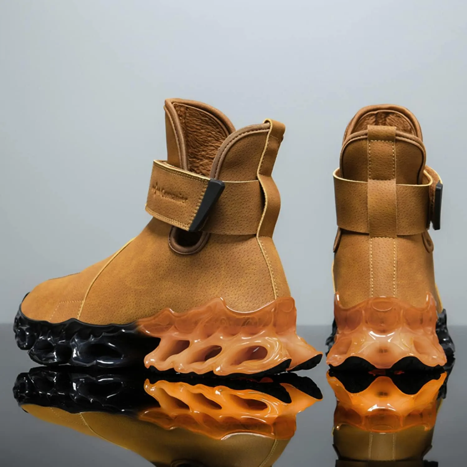 Comanier Mens Hiking Boots Winter Warm Snow Boots Waterproof Leather Insulated Backpacking Outdoor Shoes