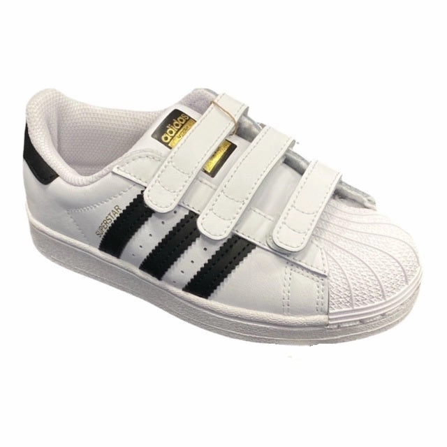 Adidas Originals scarpa sneakers da bambino con strappo Superstar CF C EF4838 bianco nero hill - training shoes