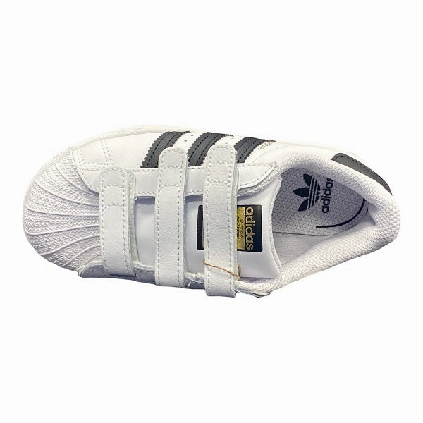 Streamlined Shape Adidas Originals scarpa sneakers da bambino con strappo Superstar CF C EF4838 bianco nero