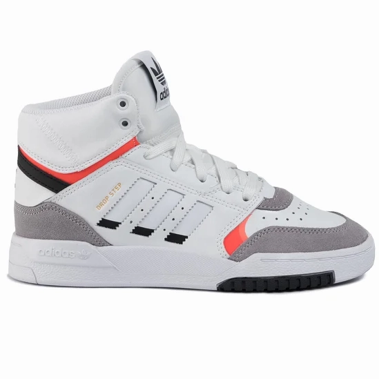 training support simple design Adidas Originals Scarpa sneakers da ragazzo Drop Step EE8755 bianco-grigio-arancio