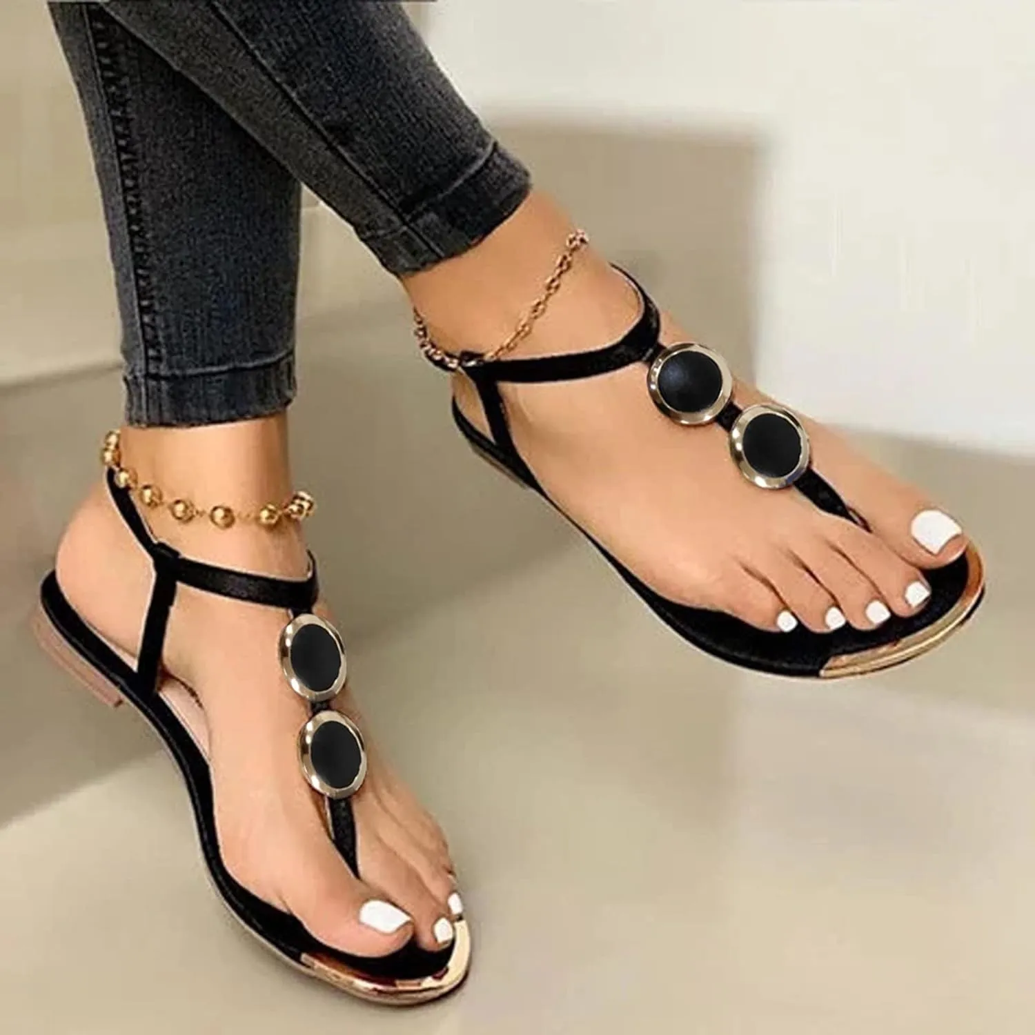 Comfortable Slip on Slide Sandals for Women Fashion Versatile Leather Cool Shoes Leather Sandals for Women