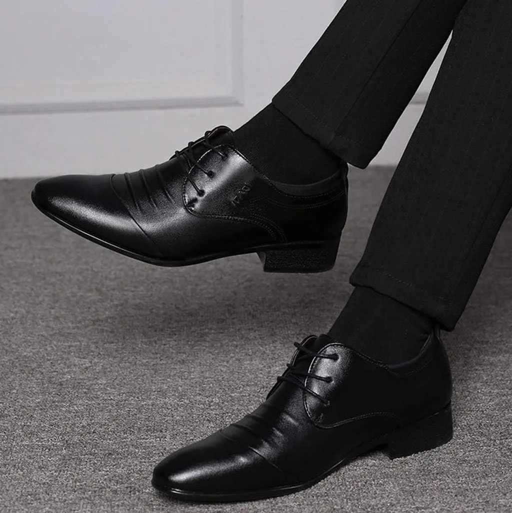 Comfortable Suit Wedding Men Shoes Business Shoe Lace Shoes Male Casual Leather Men's Leather Men Dress Shoes Leather