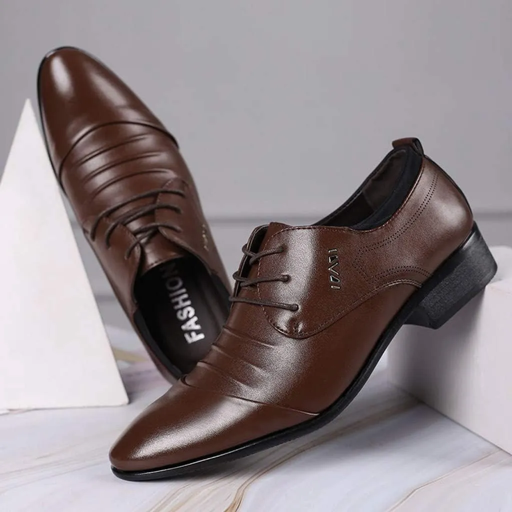 Comfortable Suit Wedding Men Shoes Business Shoe Lace Shoes Male Casual Leather Men's Leather Men Dress Shoes Leather