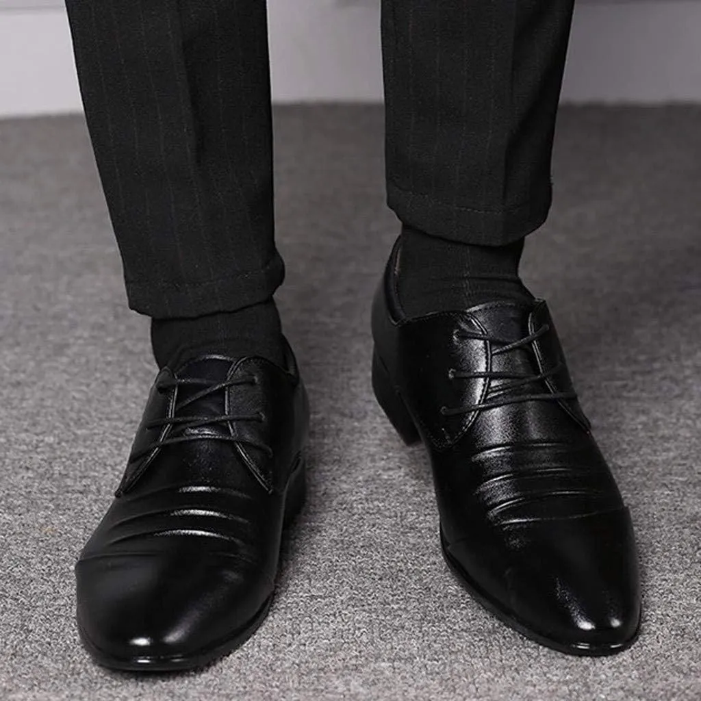 Comfortable Suit Wedding Men Shoes Business Shoe Lace Shoes Male Casual Leather Men's Leather Men Dress Shoes Leather