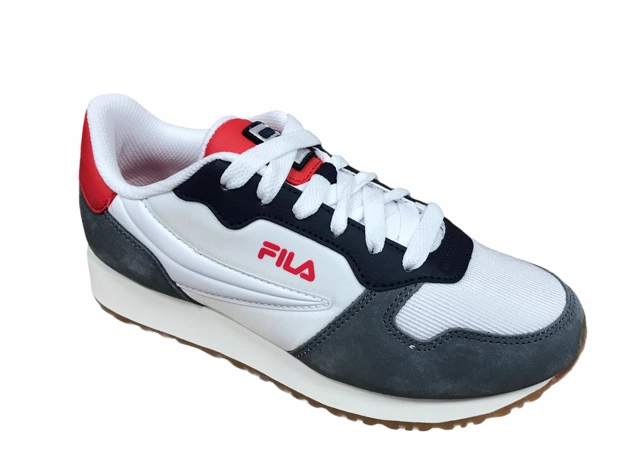 Fila sneakers da ragazzo Retroque Jr 1011420.92B white-navy-red Breathable Heel Panel