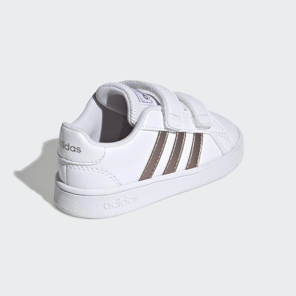 Adidas scarpa sneakers con strappo da bambino Grand Court I EF0116 bianco ventilation - rich running option Heel To Toe Transition