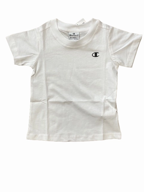 Champion 2T-shirt manica corta da ragazza Legacy American CLassics C Logo 404237 WW009 WHT/LVN bianco-glicine High Density Knit Lightweight Wear