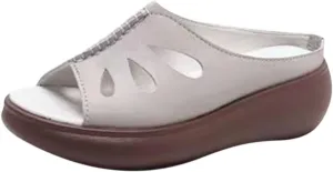 Comfy Platform Sandals for Women Casual Slip on Sandals Dressy Wedge Sandals with Arch Support Summer Beach Sandales
