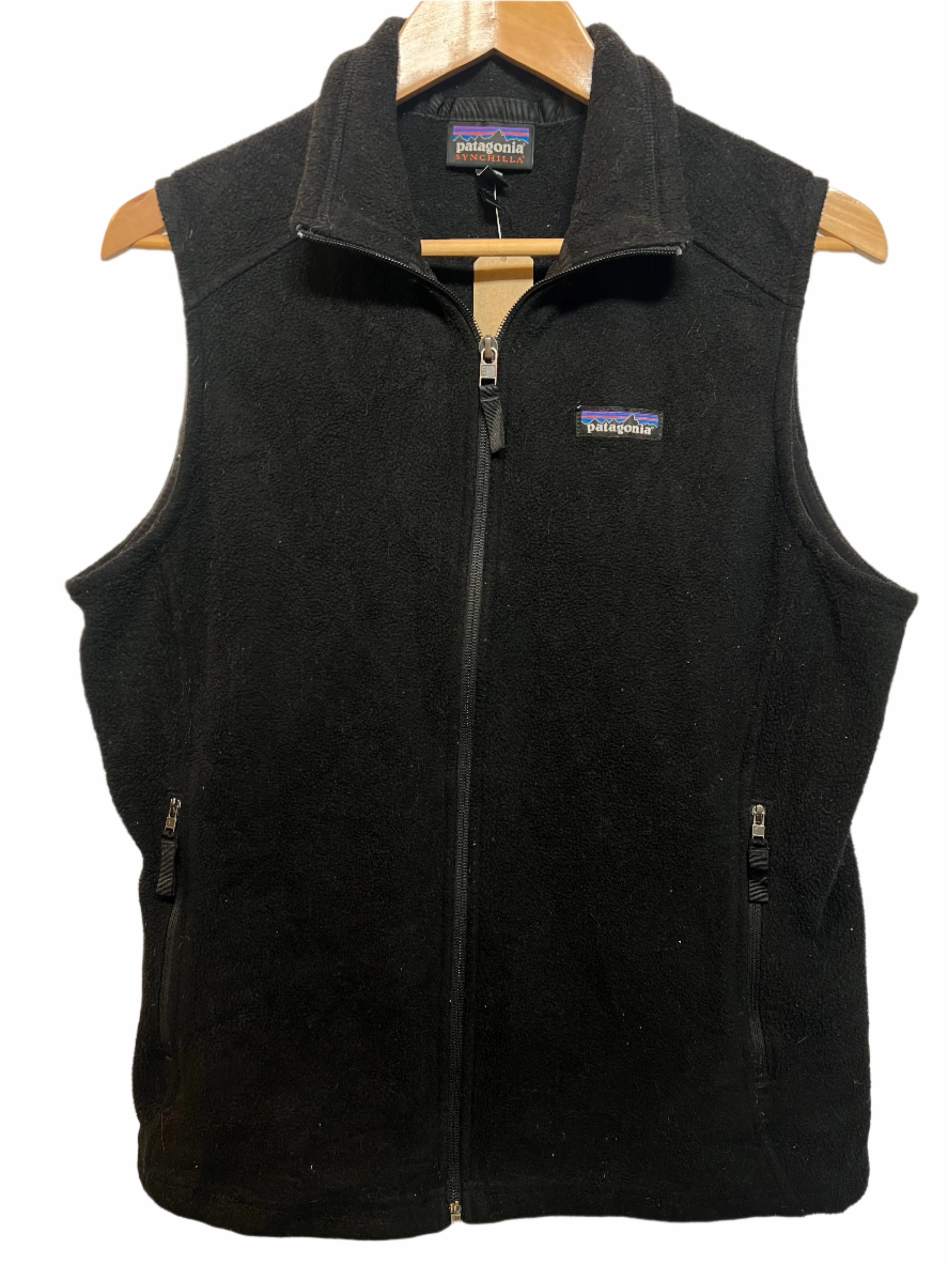 yoga enthusiasts Patagonia Mens Black Gilet Fleece (Size L)