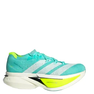 Adidas Unisex Adizero Prime X3 Strung Running Shoes in Flash Aqua/Zero Metalic/Lucid Lemon AW25 Anti Static Materials Any Weather