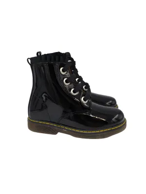 Confetti Black Patent Combat Boot 8217