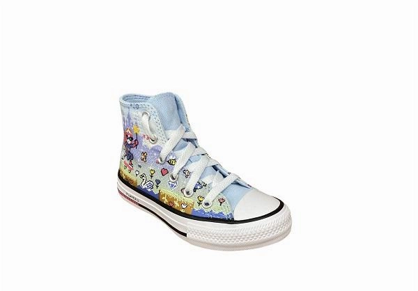 Converse scarpa sneakers alta da bambina Ctas Hi Chambray 670170C celeste Energy Transfer