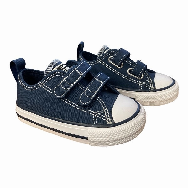 Converse scarpa sneakers da bambino con strappo Chuck Taylor All Star OX 711357 blu-bianco rubber - sole - feature shoes Ergonomic foot shape