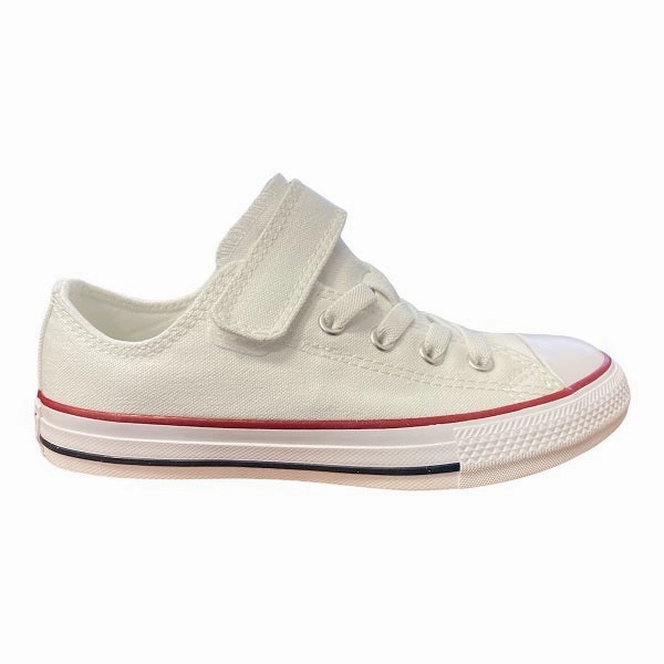 Converse scarpa sneakers da ragazzi con elastico e velcro Chuck Taylor All Star 372882C bianco Narrow - toe - box