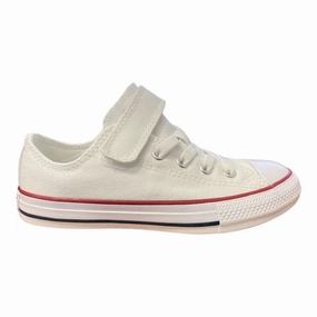 Converse scarpa sneakers da ragazzi con elastico e velcro Chuck Taylor All Star 372882C bianco Narrow - toe - box