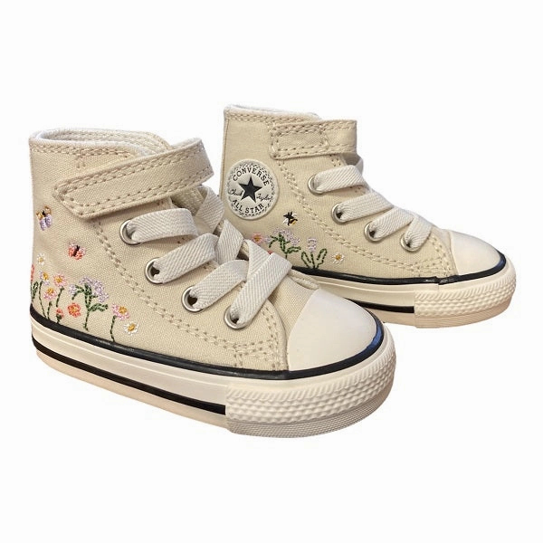 Converse sneakers da bambina a fantasia floreale Chuck Taylor All Star Easy-On A01617C beige Balanced Ground Contact work - out shoes