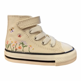 Neutral Pronation Design Run - ready Converse sneakers da bambina a fantasia floreale Chuck Taylor All Star Easy-On A01617C beige
