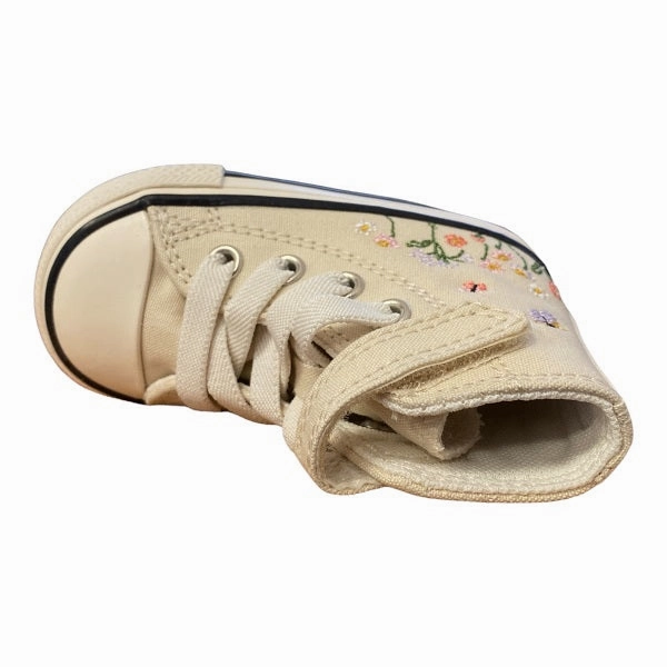 Non Slip Insole Converse sneakers da bambina a fantasia floreale Chuck Taylor All Star Easy-On A01617C beige