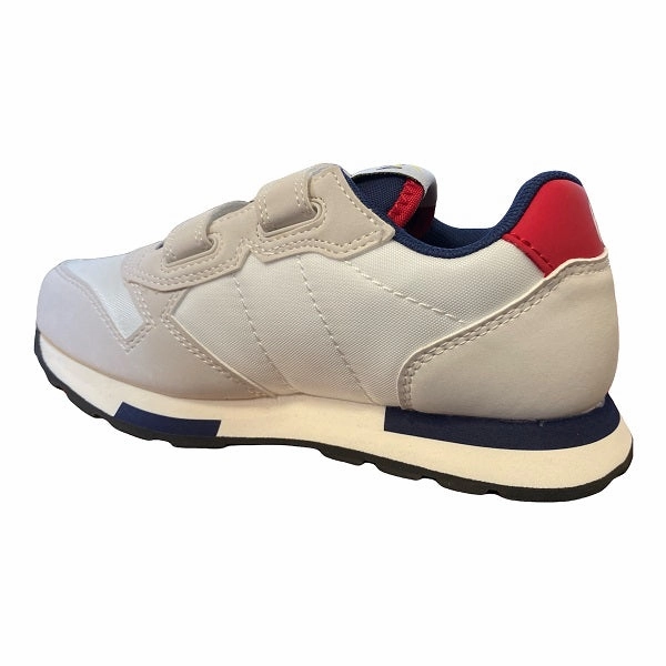 Sun68 scarpa sneakers da ragazzo Niki Solid Z32318 01 bianco pom - pom - decorated running shoes