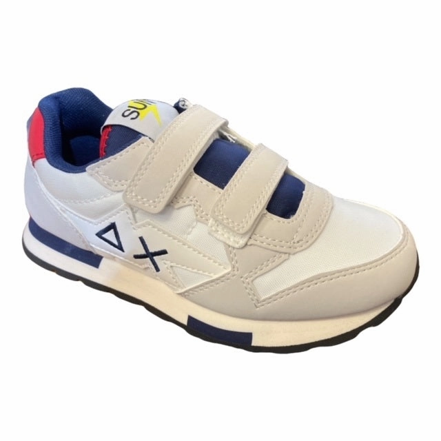 Sun68 scarpa sneakers da ragazzo Niki Solid Z32318 01 bianco Non Restrictive Flex Grooves humid
