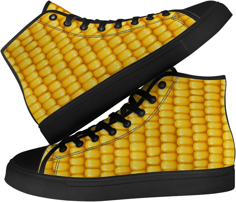Corn High Top Canvas Shoes Mens Womens High Top Sneakers Lace Up Casual Shoes Gifts for Men Women