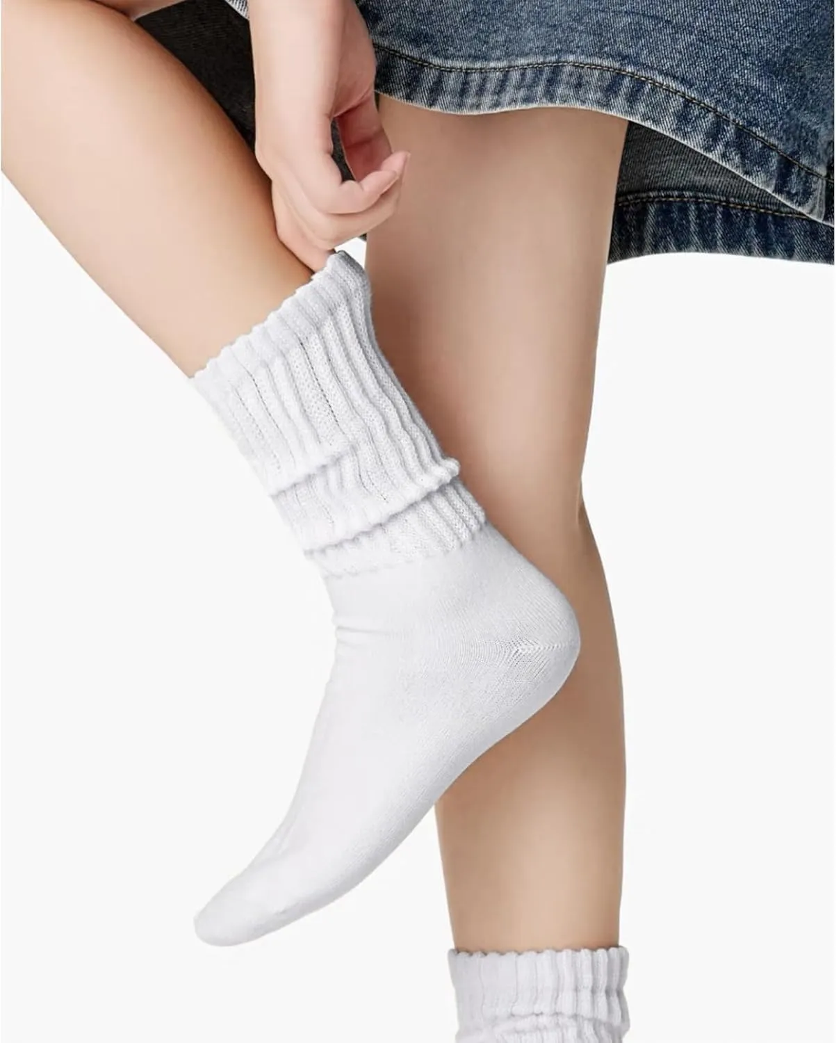 Crew Socks - Women's Multipair Cotton Cushioned Athletic Slouch Socks