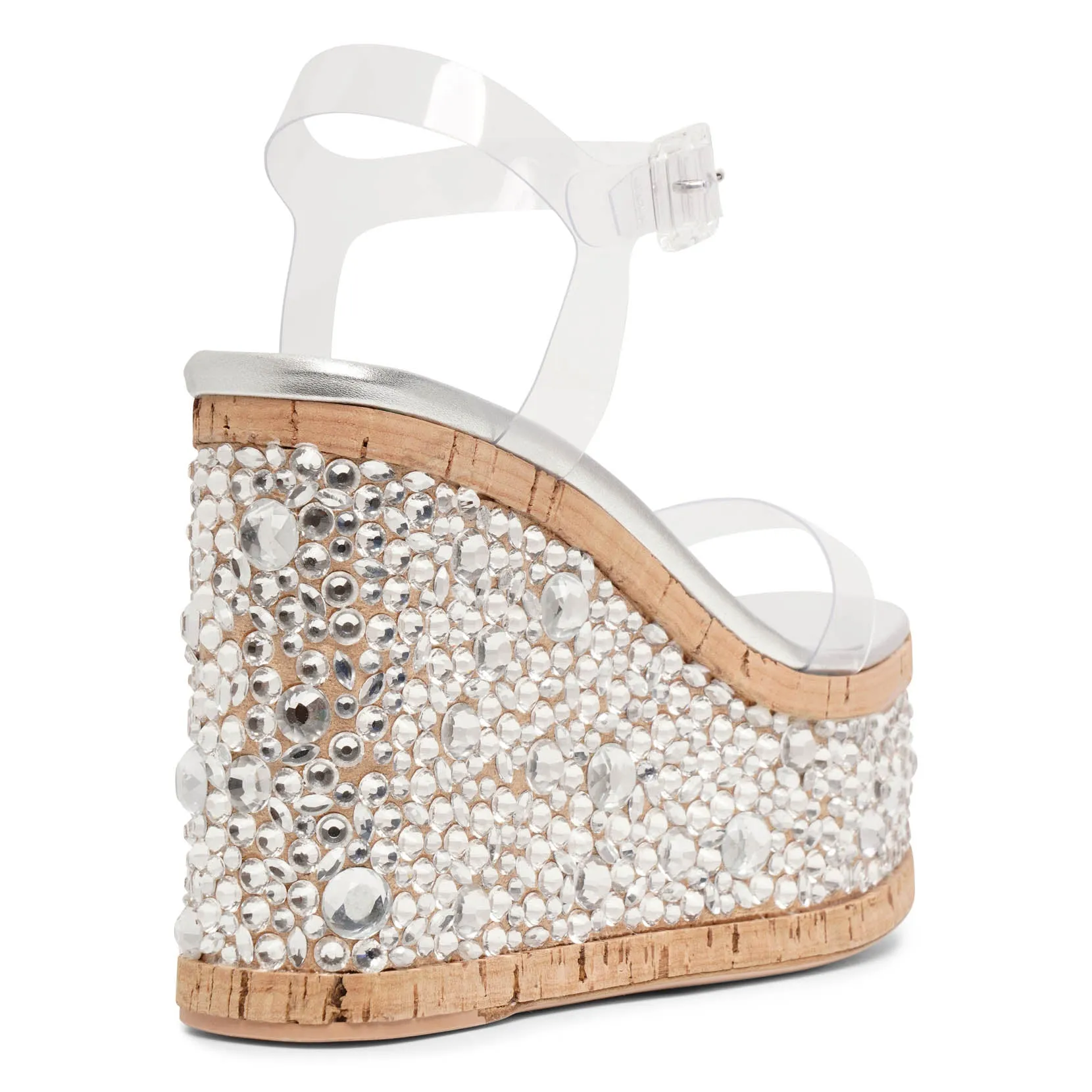 Croco crystal clear PVC platform sandals