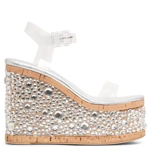 Croco crystal clear PVC platform sandals