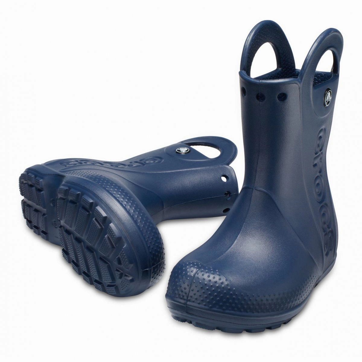 Crocs stivaletto antipioggia da bambino Handle It Rain Boot K 12803-410 navy Bounce Back Technology Neutral Stability Frame