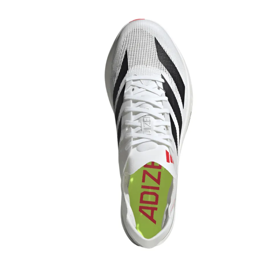 Adidas Unisex Adizero Avanti Track Spikes in Cloud White/Core Black/Lucid Red SS25 Adaptive Fit Thermal Molded Midsole