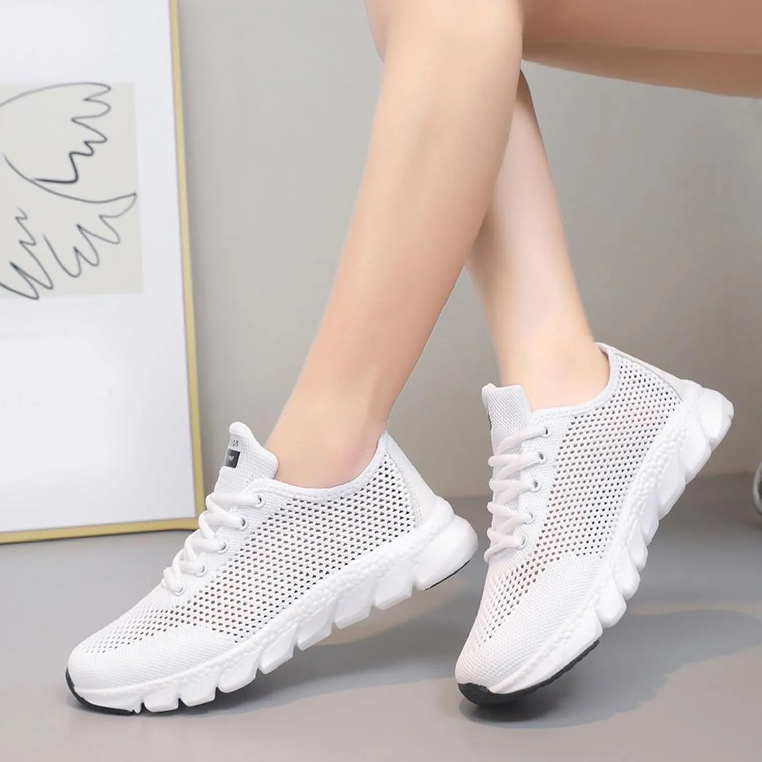 Cushion Comfortable Running Tennis Shoes for Women Sports Workout Gym Shoes for Running Standing All Day Shoe