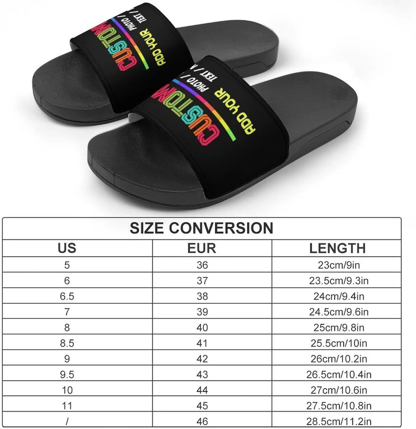 Custom Personalized Slides Comfort Bathroom Shower Slides, Slippers With Name And Photo, Customized Comfort Shower Sandals For Women Men