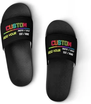Custom Personalized Slides Comfort Bathroom Shower Slides, Slippers With Name And Photo, Customized Comfort Shower Sandals For Women Men