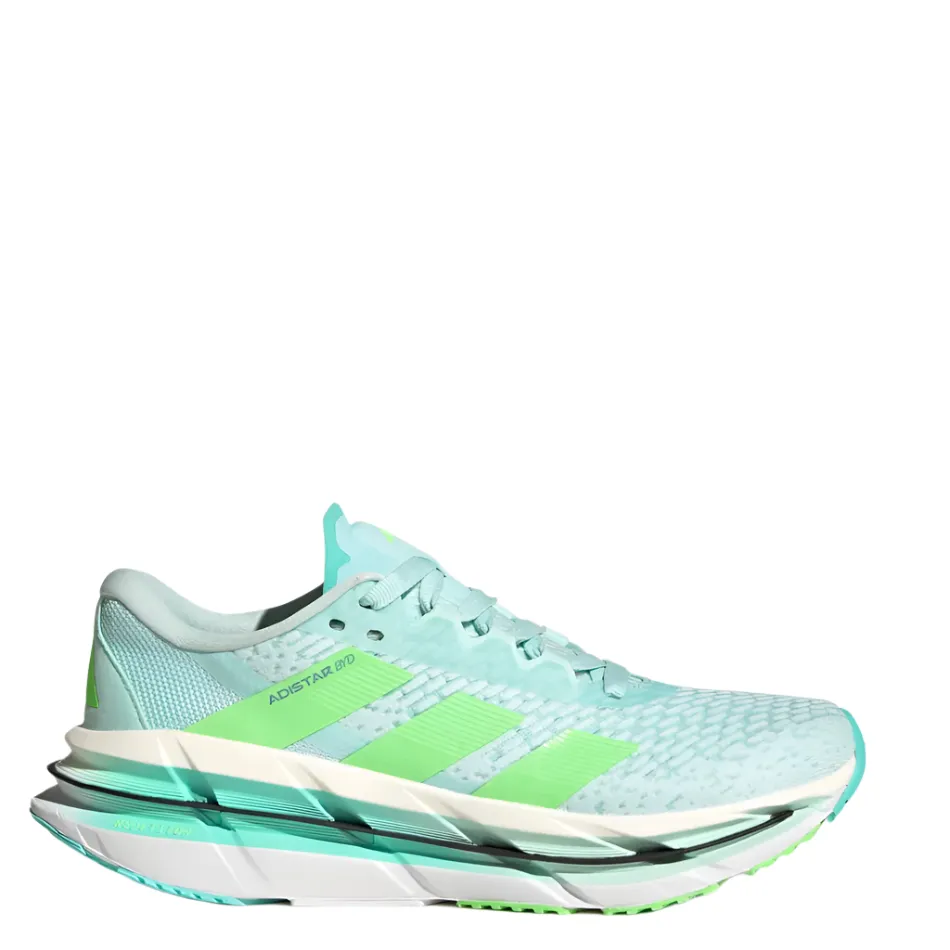 Adidas Women's Adistar BYD Running Shoes in Halo Mint/Lime Burst/Flash Aqua AW25 Any Terrain