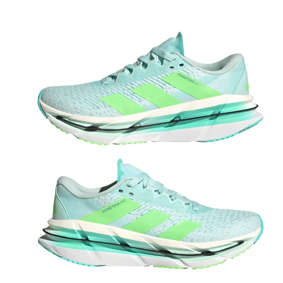 Adidas Women's Adistar BYD Running Shoes in Halo Mint/Lime Burst/Flash Aqua AW25 Sport Casual