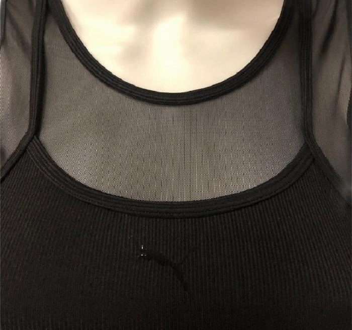 Puma canotta sportiva da donna Studio LAYERED CROP TOP 520223 01 nero Anti Slip Grips