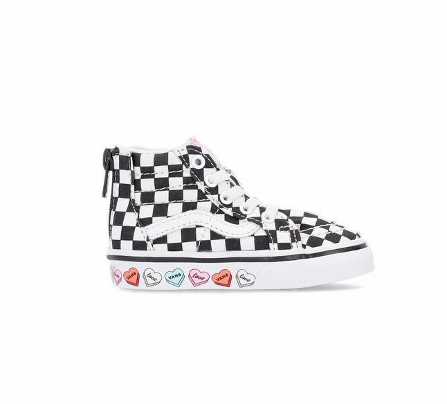 Vans sneakers alta da bambino Sk8-Hi Zip Candy Hearts VN000XG5ABY1 nero-bianco Torsion Rigidity Chassis