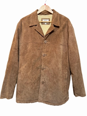David Conrad Mens Brown Fleece Lined Jacket (Size L) single layer Sporty Style