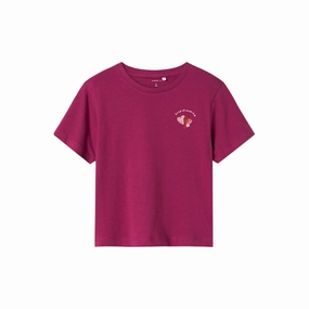 name it maglietta manica corta da bambina Betria 13238045 fragola Collared