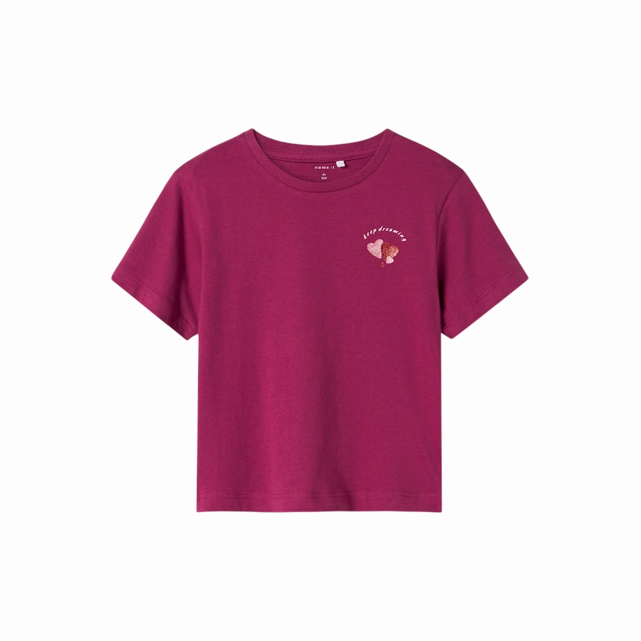 name it maglietta manica corta da bambina Betria 13238045 fragola Vibrant Prints