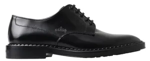 Dolce & Gabbana Black Leather Formal Dress Men Derby Shoes