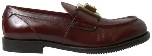 Dolce & Gabbana Bordeaux Leather Loafers Formal Shoes
